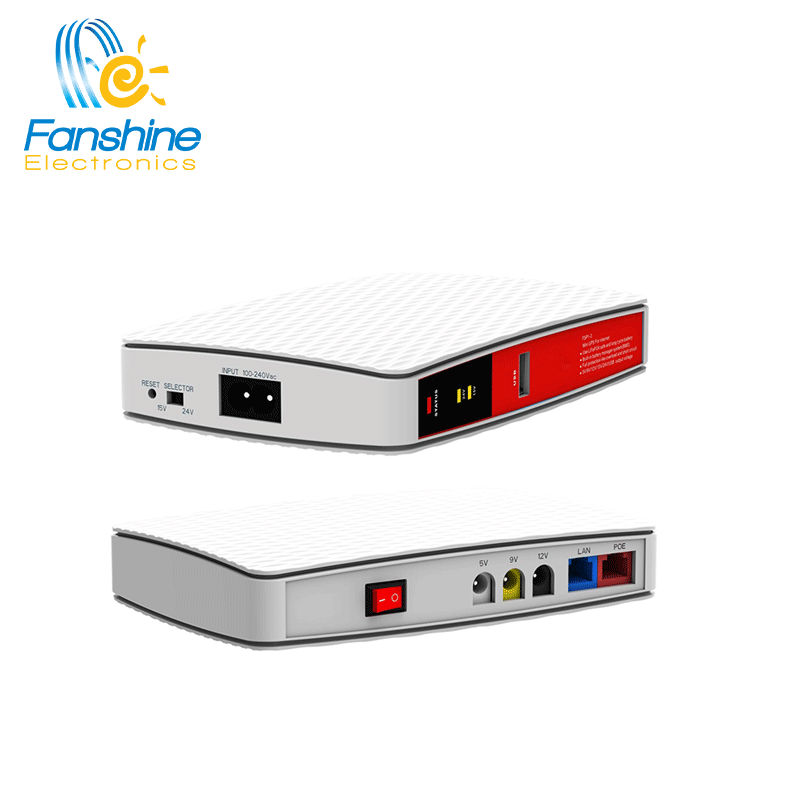 Fanshine Portable 18W 5V 9V 12V 15V 24V Mini DC UPS Small Power Bank