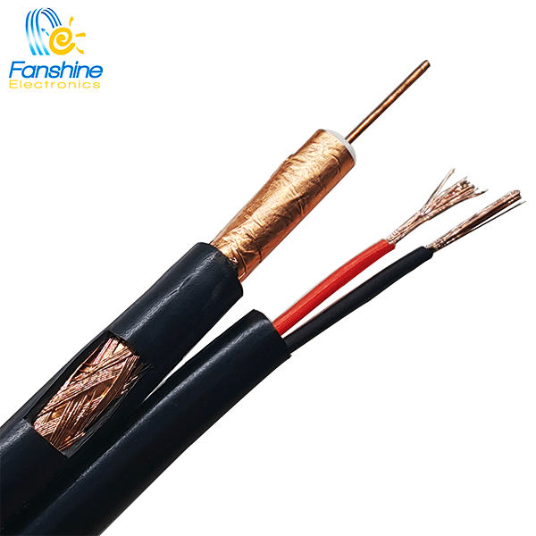 Fanshine RG59同轴电缆，带2DC 100M / 250M / 305M 0.81CCS RG59电缆，用于闭路电视摄像机使用