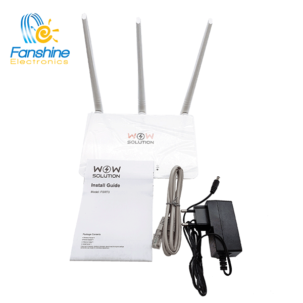 Fanshine New Item 11N Router, 300Mbps WiFi speed 1*FE WAN+ 3*FE LAN ports,DC:9V 0.6A 3*5dBi external antenna