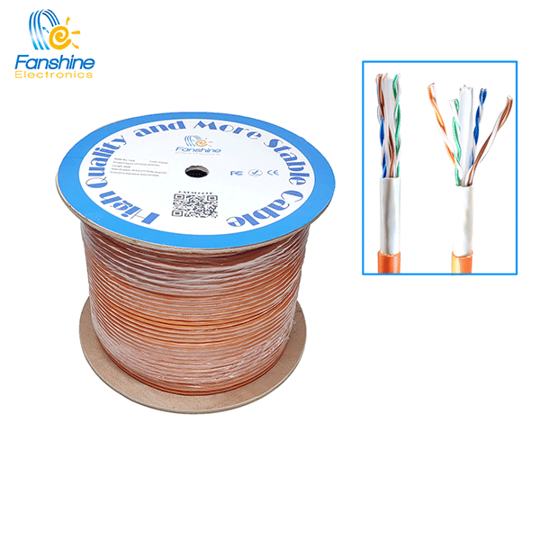 Fanshine Double Jacket Outdoor Cable Cat6 PVC PE 23AWG 305M Outdoor Cat 6 Cable 1000Mbps Network UTP Cat 6