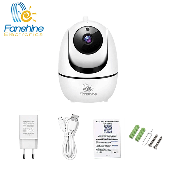 Fanshine 2MP AI Smart MINI WIFI PTZ Camera 360 degree view baby monitor camera with night vision and human detection